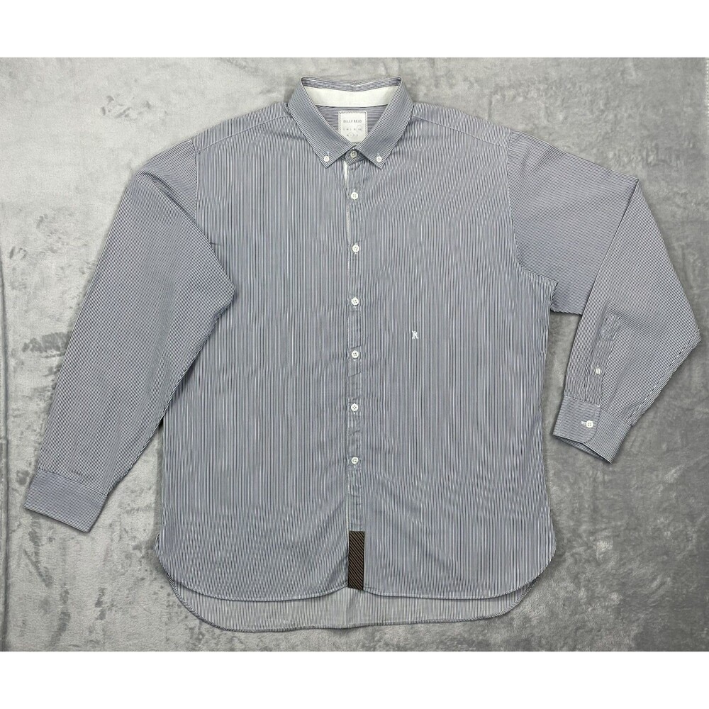 Billy Reid Men's XXL Fit 1 Shirt Long Sleeve Blue White